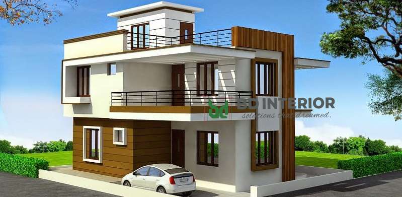 exterior design of a duplex house